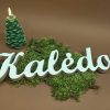 Medinis pastatomas užrašas "Kalėdos"