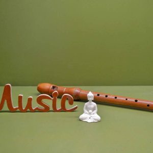 Medinis pastatomas užrašas "Music"