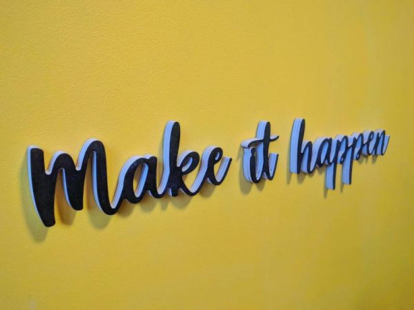 Medinis pakabinamas užrašas "Make it happen" - Image 2