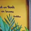 Medinis pakabinamas užrašas "What we think we become"